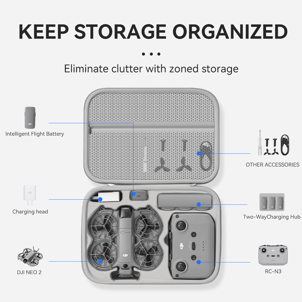 XFJI Travel Organizer Bag for  - đánh giá và giá Drone Carrying Case