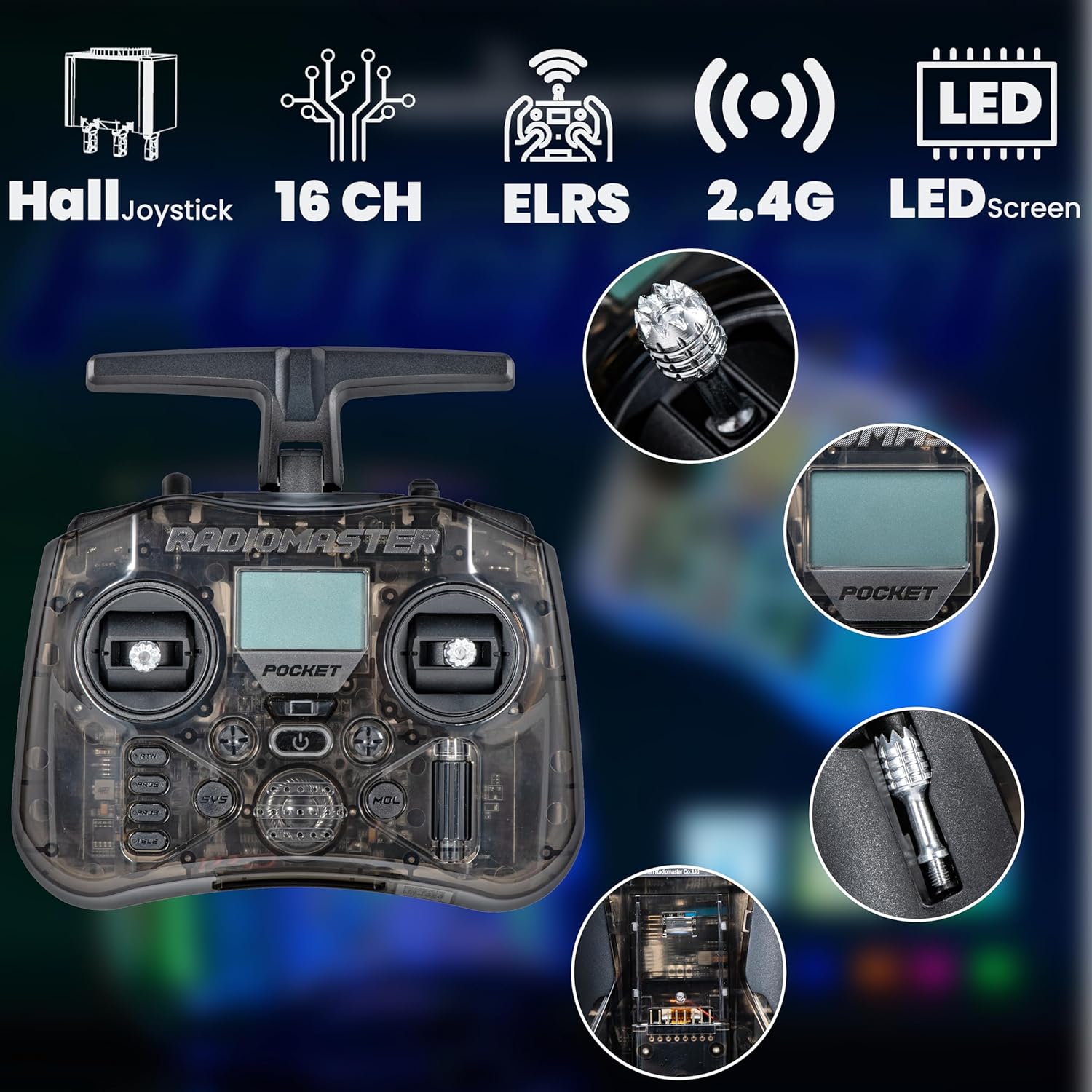 RadioMaster POCKET P16 2.4G Ra - đánh giá và giá Drone Control Stick