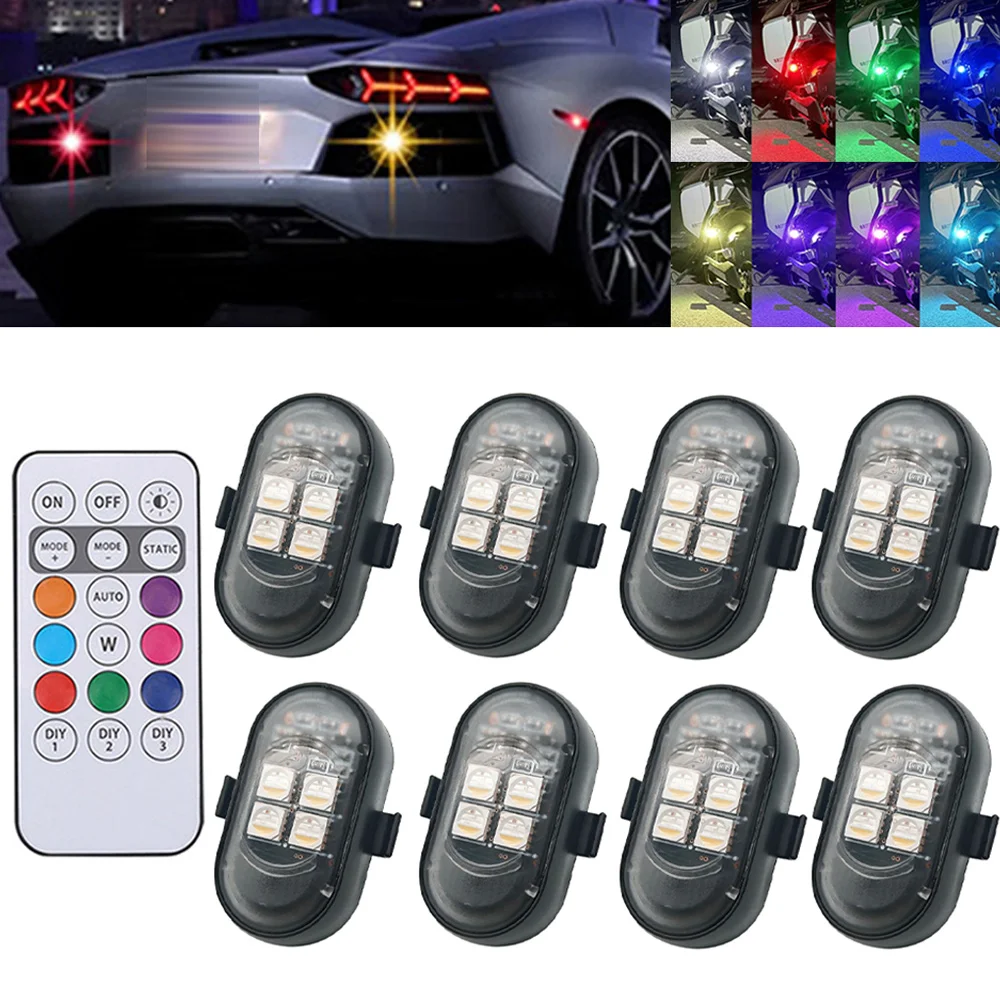 1-8PCS USB Rechargeable Waterp - đánh giá và giá Drone Strobe Light