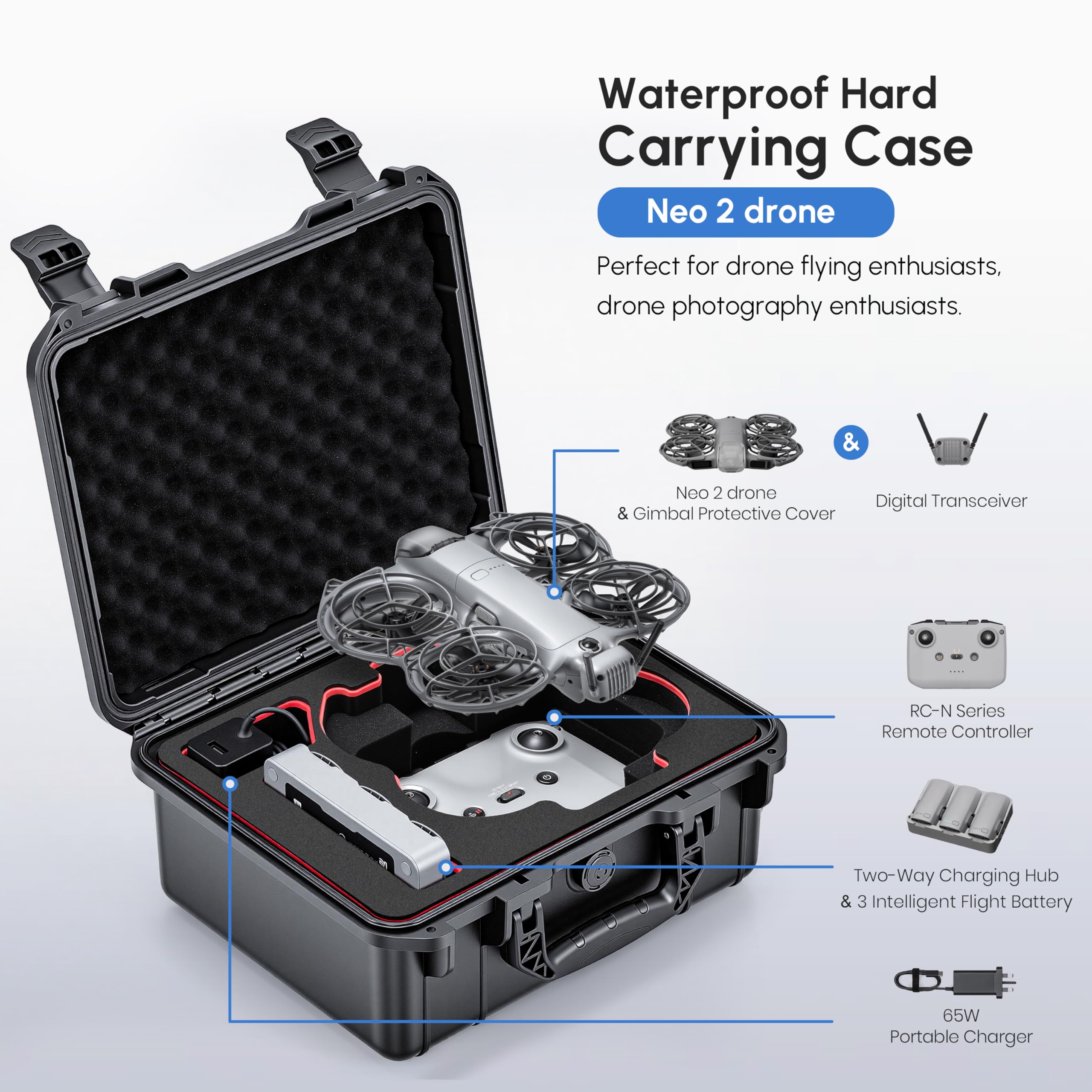 NEO 2 Case,Waterproof Hard Car - đánh giá và giá Drone Controller Hood