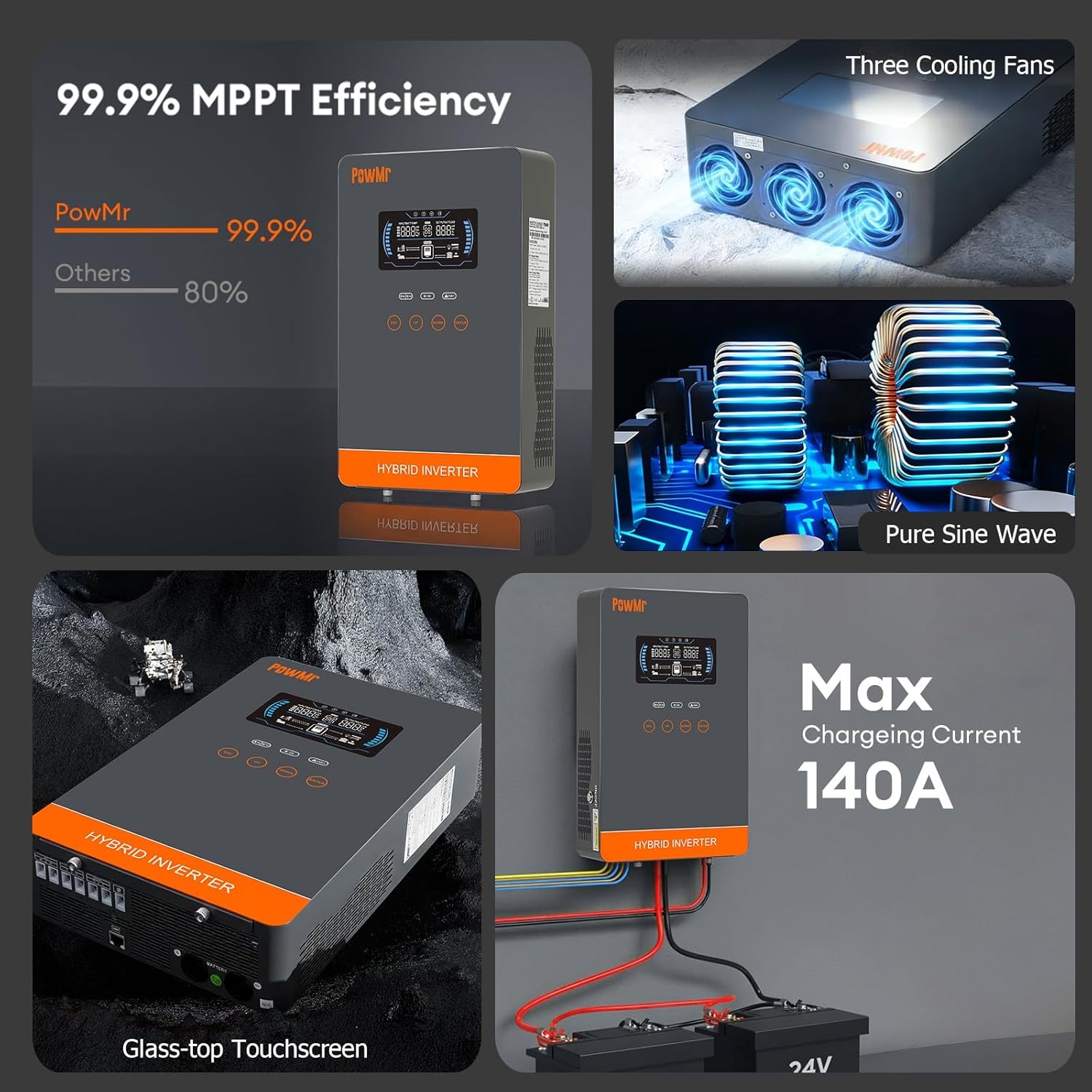 PowMr USA 4000W 24V Hybrid Sol - đánh giá và giá Drone Solar Charger