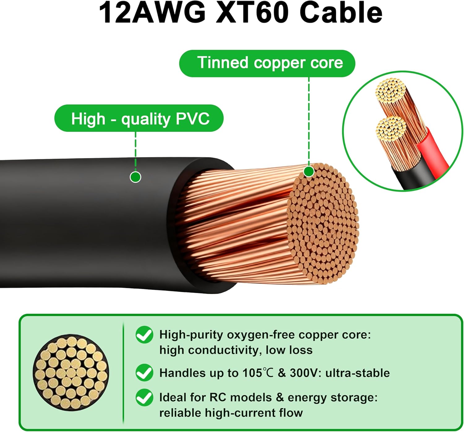 JMUYTOP 3FT 12AWG XT60 Panel M - đánh giá và giá Drone Battery Adapter