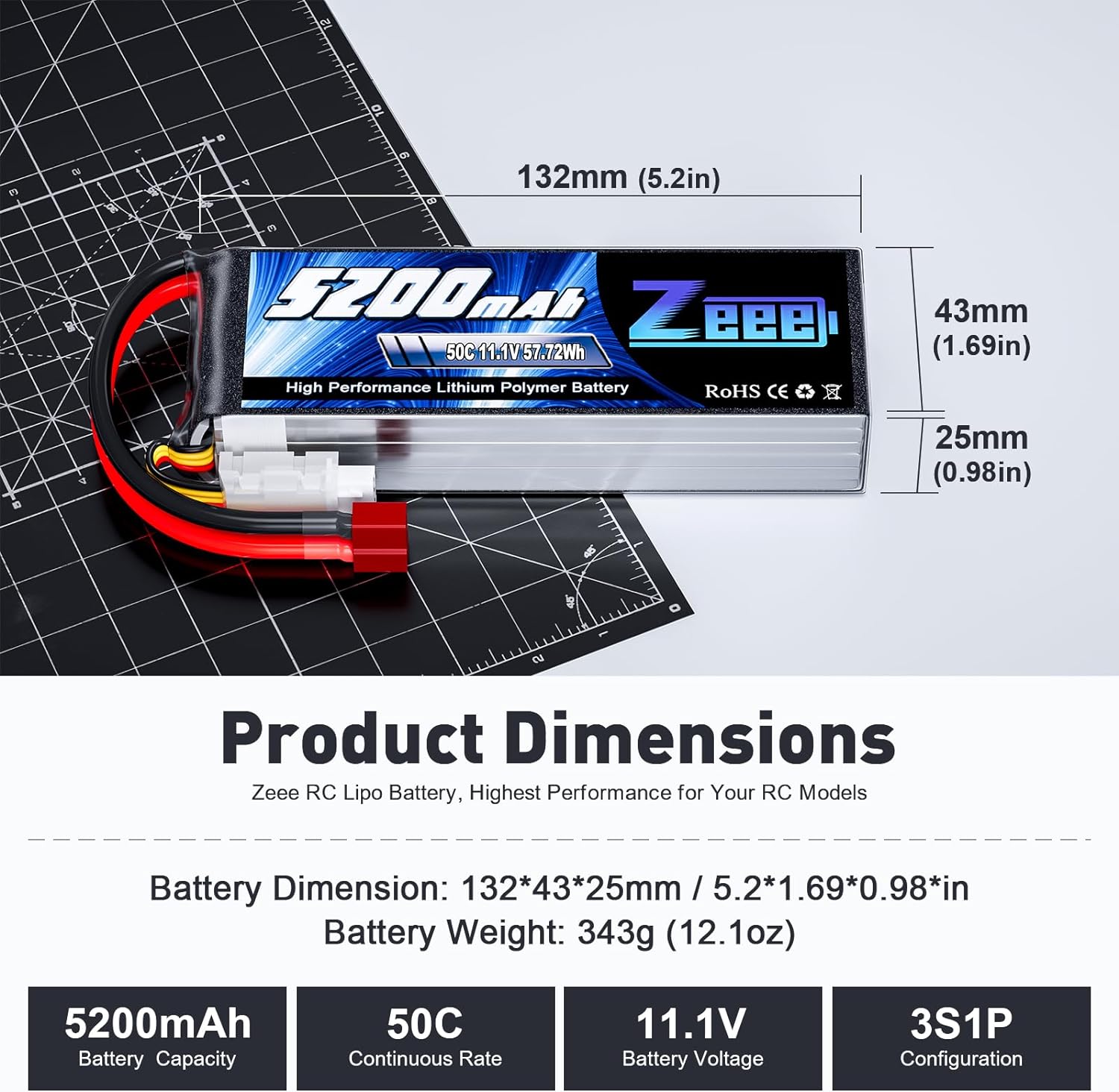 1/2units Zeee 11.1V 50C 5200mA - đánh giá và giá Drone Joystick Cover